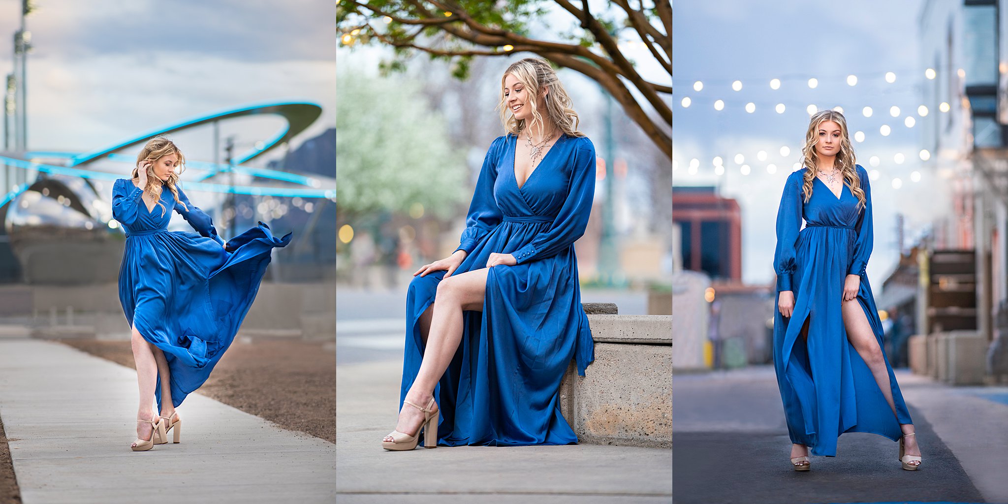 Colorado Springs Senior Pictures Blue Gown from BalticBorn