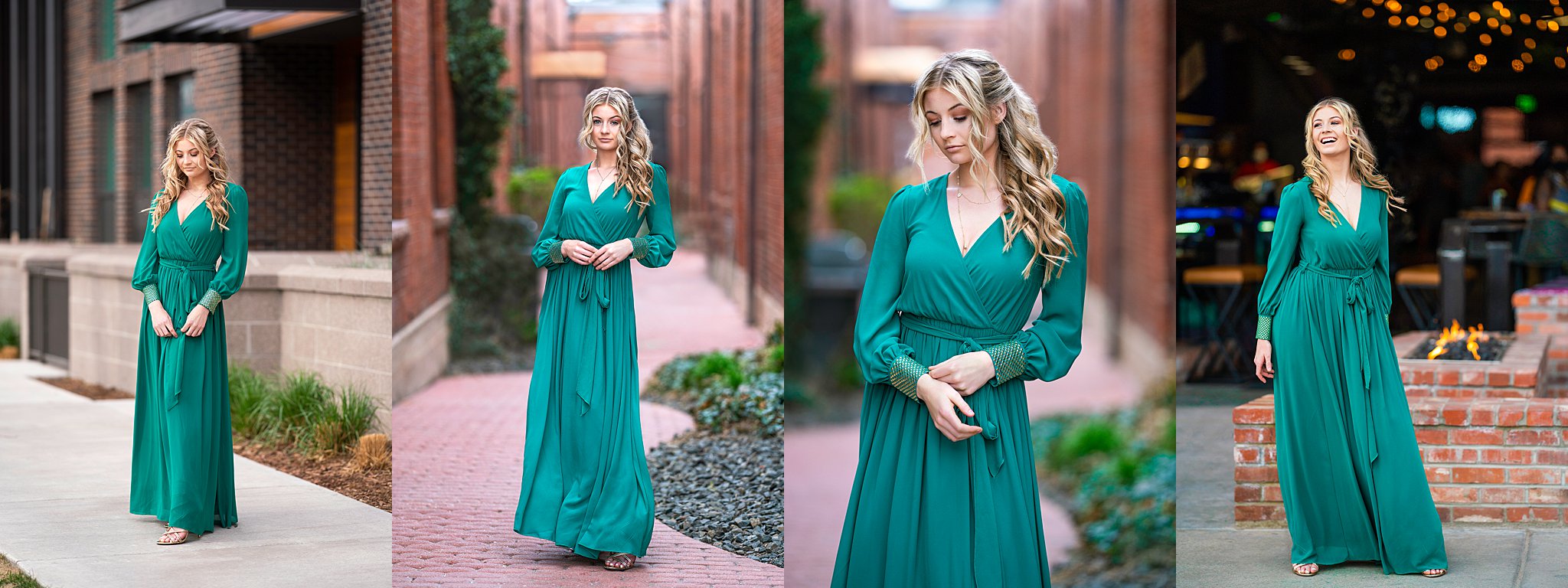 Colorado Springs Senior Pictures Green Gown